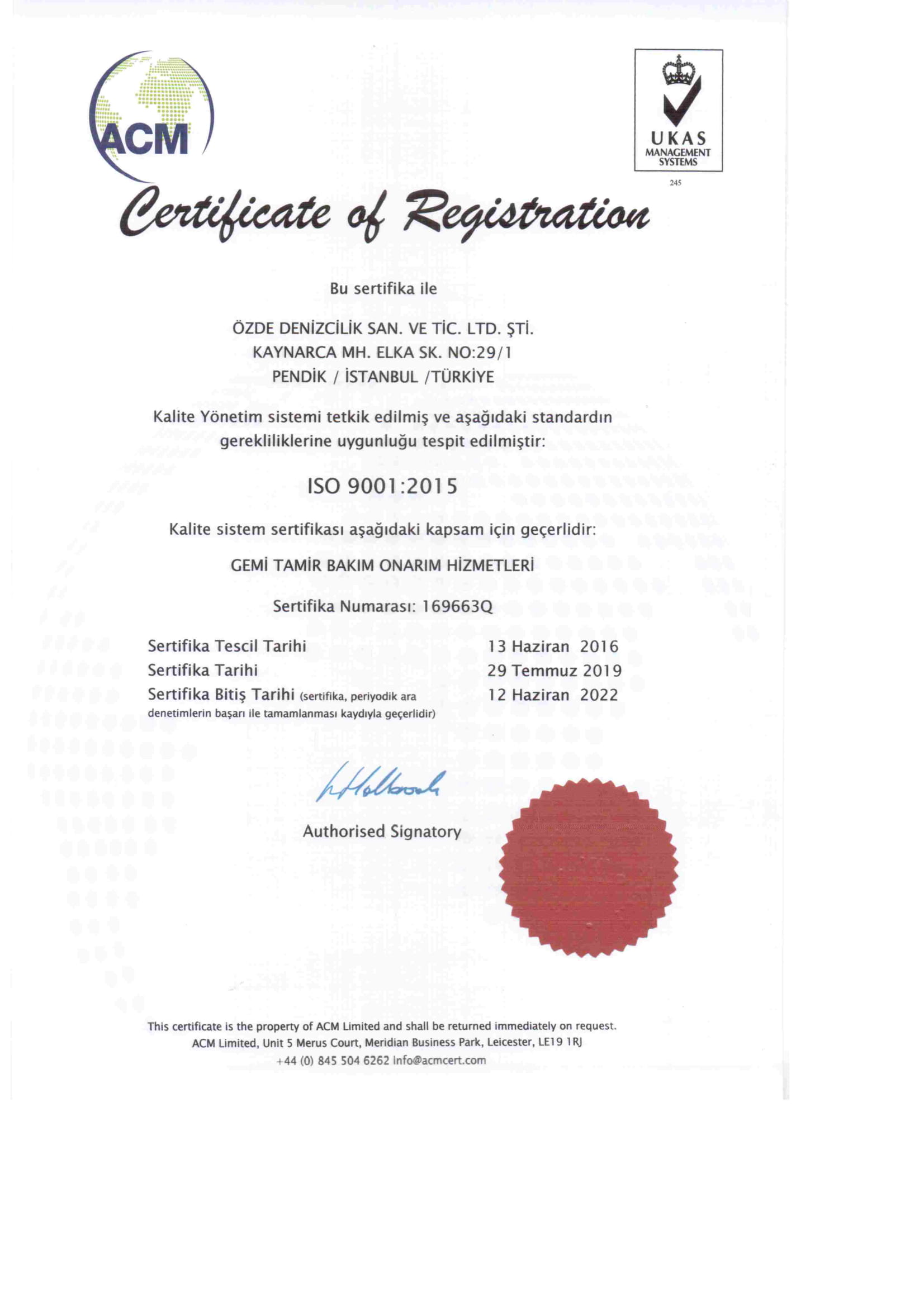 Yücel Master iso 9001